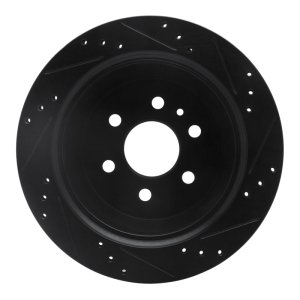 Chevrolet Colorado Brake Rotor (1) - Rear Left - R1 Concepts - Drilled & Slotted - Black - `15-`20